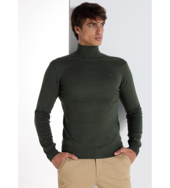 Lois Jeans Osnovni pulover z zelenim rolojem