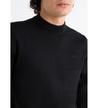 Lois Jeans Basic embroidered mock neck jumper black