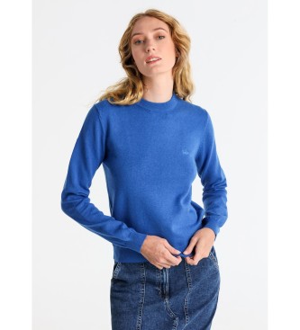 Lois Jeans Pull basique avec logo bleu