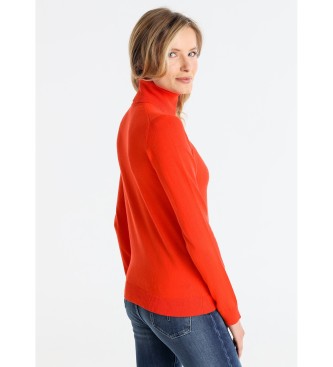 Lois Jeans Jersey bsico cuello cisne con logo rojo