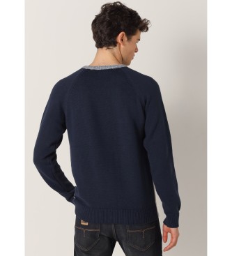 Lois Jeans Granatowy sweter w paski