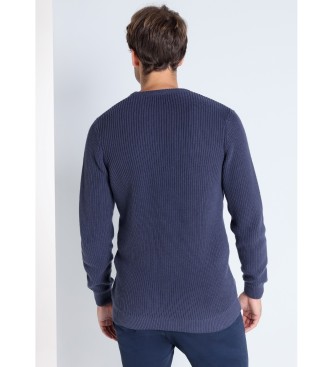 Lois Jeans Jersey con Cuello Perkins Color Block marino