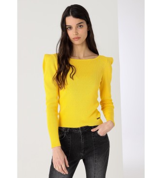 Lois Jeans Jersey con pligues en los hombros amarillo