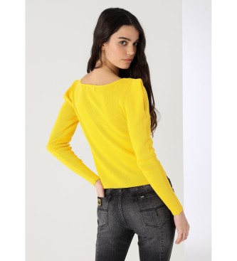 Lois Jeans Pulver com pregas nos ombros em amarelo