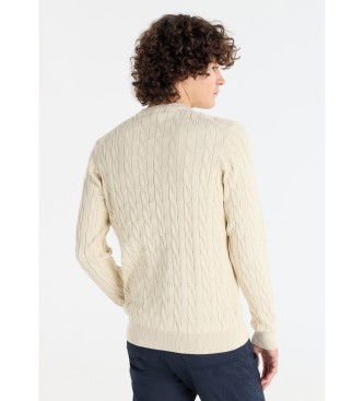 Lois Jeans Maglione beige lavorato a trecce