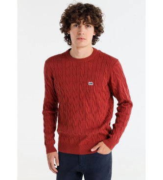 Lois Jeans Pull en tricot cbl rouge