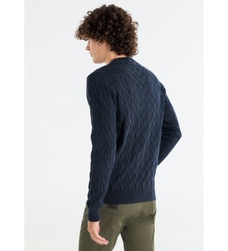 Lois Jeans Knitted jumper navy cable knit