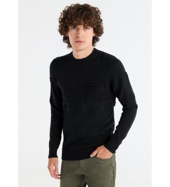 Lois Jeans Black knitted textured jumper