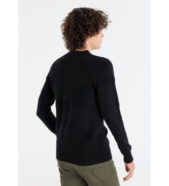 Lois Jeans Black knitted textured jumper