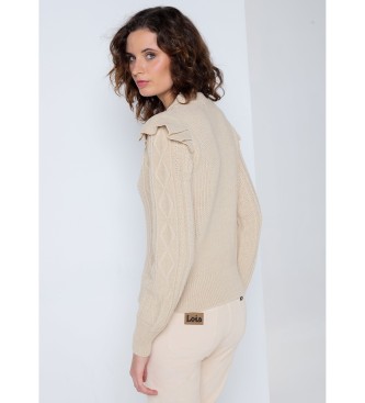 Lois Jeans Pull  volants beige