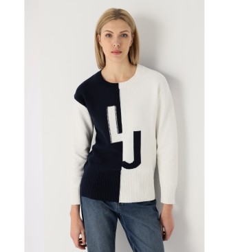 Lois Jeans Pullover med intarsiaskrning LJ marinbl