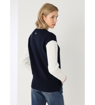 Lois Jeans Pull intarsia coup LJ navy