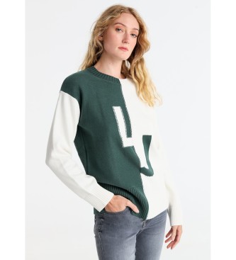 Lois Jeans Maglione LJ con intarsio verde