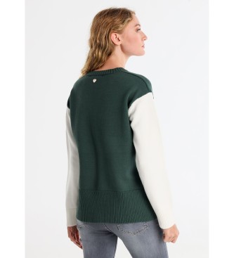 Lois Jeans Maglione LJ con intarsio verde