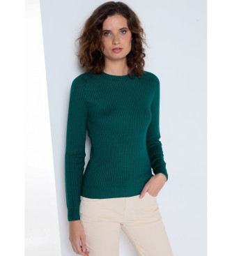 Lois Jeans Wąski sweter Canalé zielony