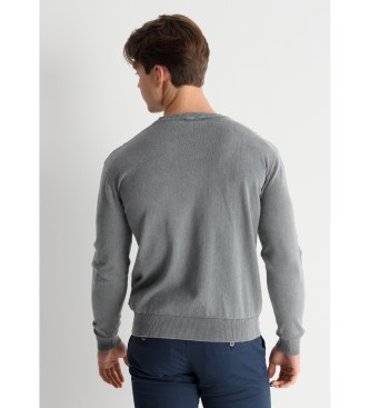 Lois Jeans Pull gris en maille ctele