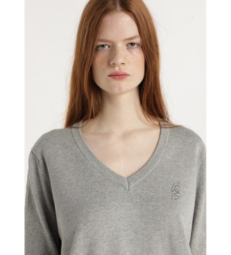 Lois Jeans Elsa Gina trui grijs