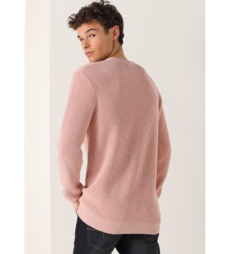 Lois Jeans Różowy sweter z dzianiny