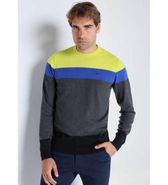 Lois Jeans LOIS JEANS - Pull ray  col bnitier vert