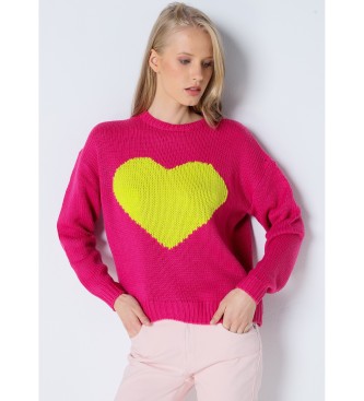 Lois Jeans Pink heart jumper