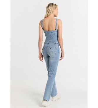 Lois Jeans Gerader Jeans-Latzhosen-Overall - Blau kurzrmelig