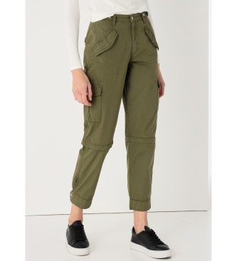 Lois Jeans Cargo broek verstelbare stukken groen