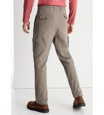 Lois Jeans Pantalon cargo en serg stretch taupe