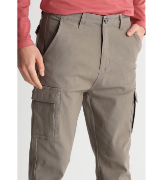 Lois Jeans Pantalon cargo en serg stretch taupe