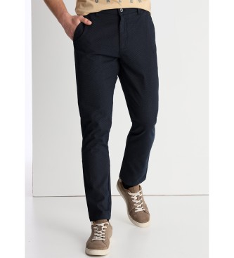 Lois Jeans Pantalon chino avec texture imprime marine