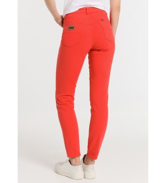 Lois Jeans Pantaloni skinny a vita alta colorati alla caviglia - Vita media 5 tasche rossi