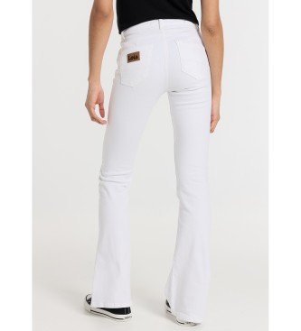 Lois Jeans Trousers colour push up flare - Medium rise 5 pockets white
