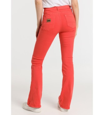 Lois Jeans Pantaloni push up a zampa di elefante colorati - Vita media 5 tasche rossi