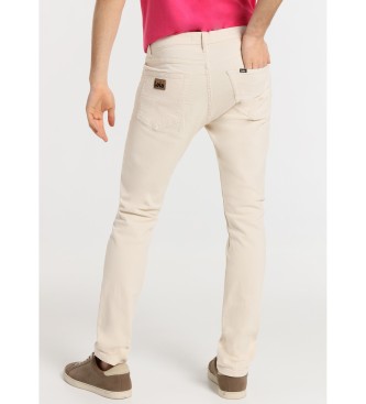 Lois Jeans Calas slim color - 5 bolsos cintura mdia bege