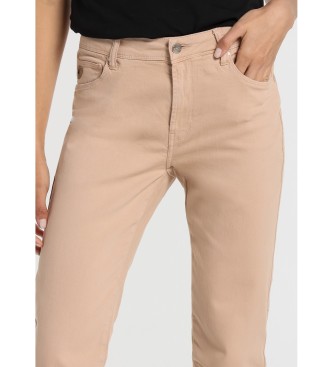 Lois Jeans Pantalones color straight - Tiro Corto 5 bolsillos marrn