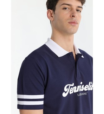 Lois Jeans Koszulka polo Elite w kolorze granatowym z haftem