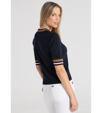 Lois Jeans Untucked Stickad Polo Bl