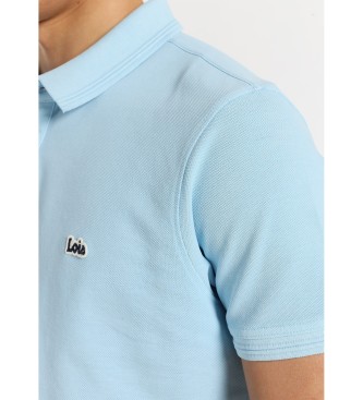 Lois Jeans Basic-Poloshirt mit blauem gesticktem Patch-Logo