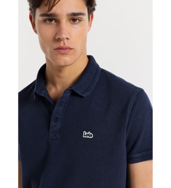 Lois Jeans Short sleeve polo shirt with embroidered navy Patch logo