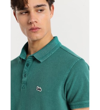 Lois Jeans Short sleeve polo shirt with embroidered green Patch logo