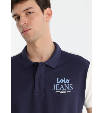 Lois Jeans Polo block biały, granatowy