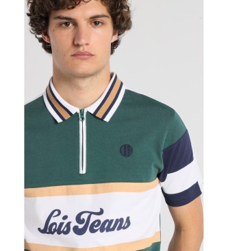 Lois Jeans Polo a blocchi verdi