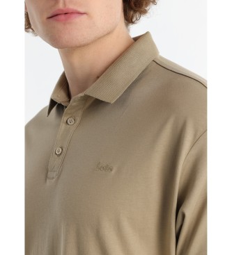 Lois Jeans Polo basic con ricamo marrone