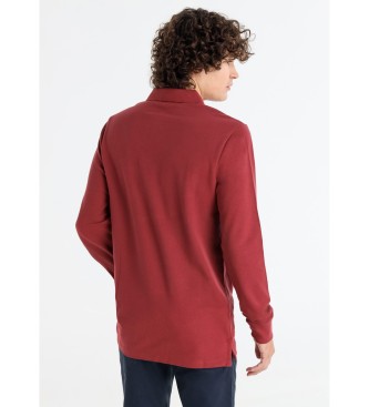 Lois Jeans Polo bsico de manga larga tejido pique con logo rojo