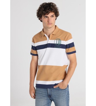 Lois Jeans Koszulka polo w beżowe paski