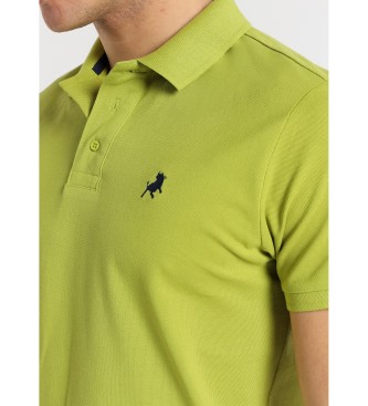 Lois Jeans Poloshirt met korte mouw en geborduurd logo groen