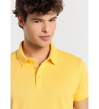 Lois Jeans Poloshirt korte mouw met geborduurd logo klassieke stijl geel