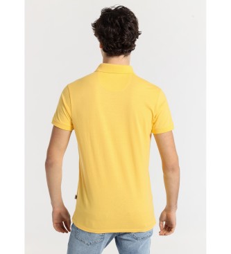 Lois Jeans Koszulka polo z krótkim rękawem i haftowanym logo w klasycznym żółtym kolorze