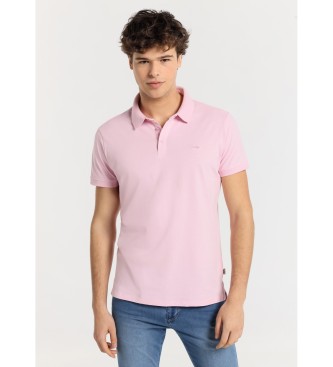 Lois Jeans Short sleeve polo shirt with embroidered logo in classic pink style