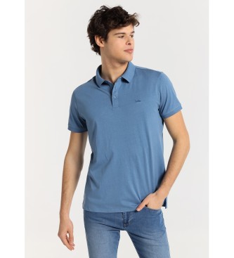 Lois Jeans Kurzarm-Poloshirt mit gesticktem Logo in klassischem Blau