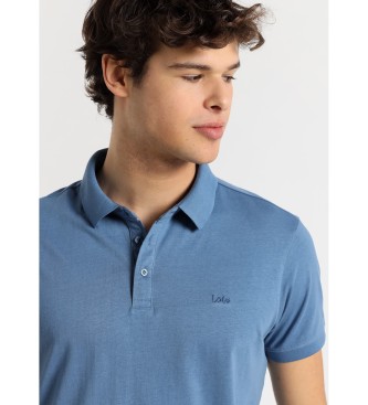Lois Jeans Short sleeve polo shirt with embroidered logo in classic blue style